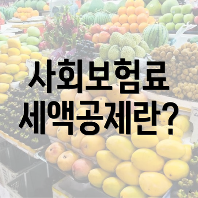 사회보험료 세액공제란?