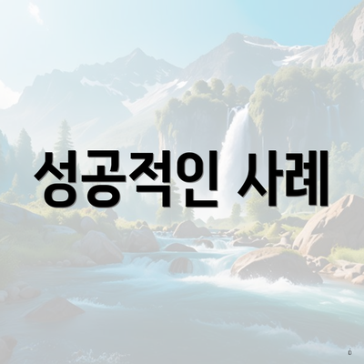 성공적인 사례