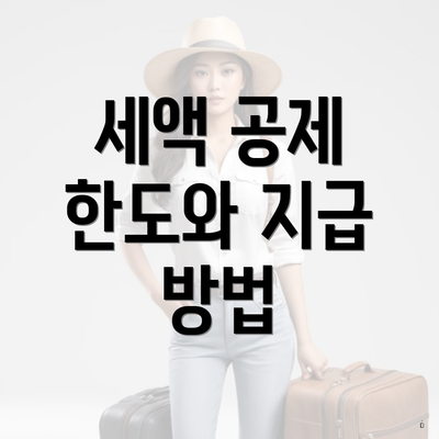 세액 공제 한도와 지급 방법