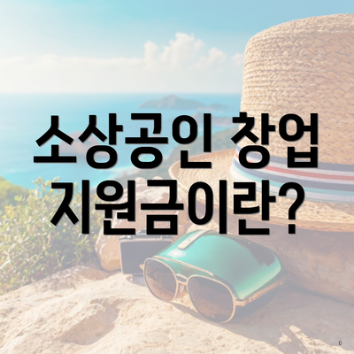 소상공인 창업 지원금이란?