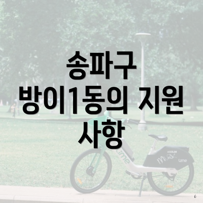송파구 방이1동의 지원 사항