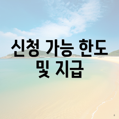신청 가능 한도 및 지급