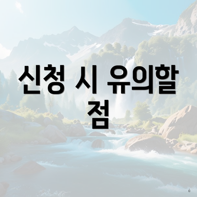 신청 시 유의할 점