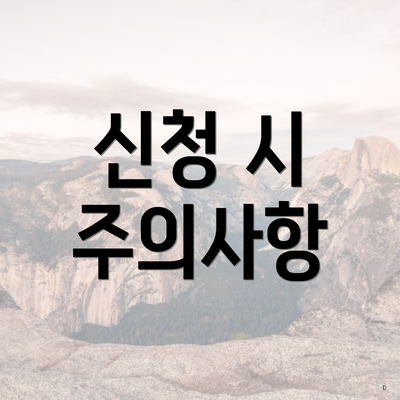 신청 시 주의사항