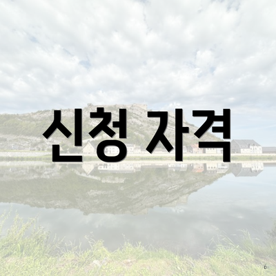 신청 자격