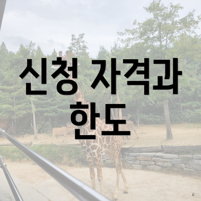 신청 자격과 한도