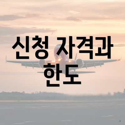 신청 자격과 한도