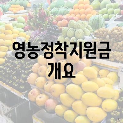 영농정착지원금 개요