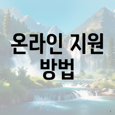 온라인 지원 방법