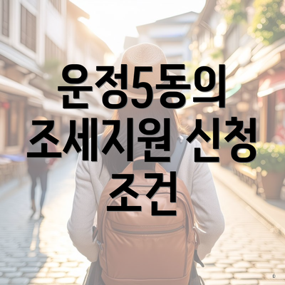 운정5동의 조세지원 신청 조건