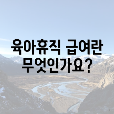 육아휴직 급여란 무엇인가요?