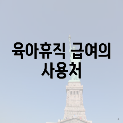 육아휴직 급여의 사용처