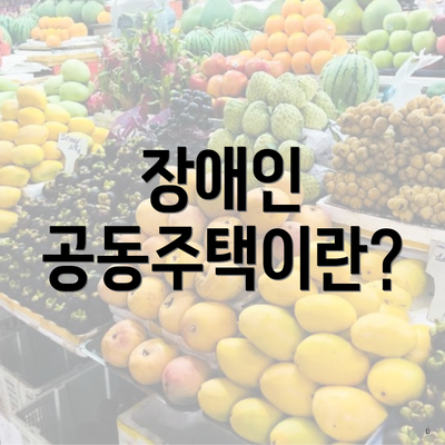 장애인 공동주택이란?