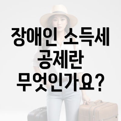 장애인 소득세 공제란 무엇인가요?