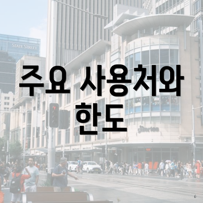 주요 사용처와 한도