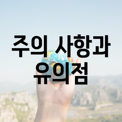 주의 사항과 유의점