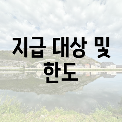 지급 대상 및 한도