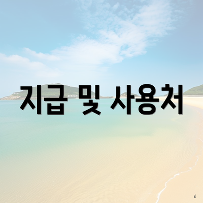 지급 및 사용처
