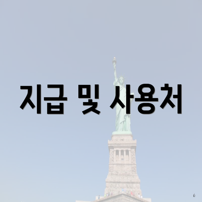 지급 및 사용처