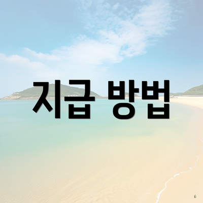 지급 방법