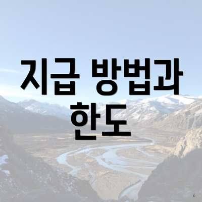 지급 방법과 한도