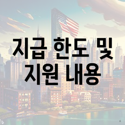 지급 한도 및 지원 내용