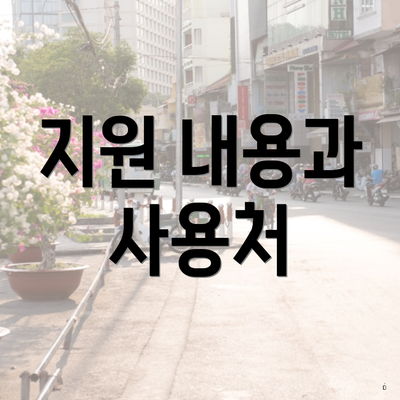 지원 내용과 사용처