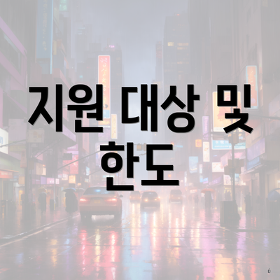 지원 대상 및 한도