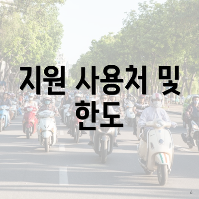 지원 사용처 및 한도