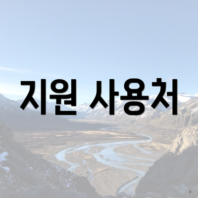 지원 사용처