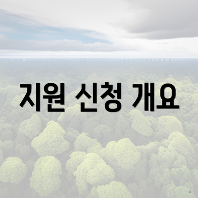 지원 신청 개요