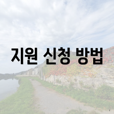 지원 신청 방법