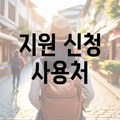 지원 신청 사용처