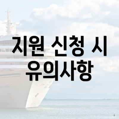 지원 신청 시 유의사항