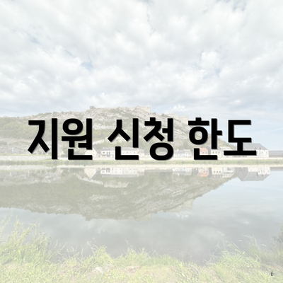지원 신청 한도