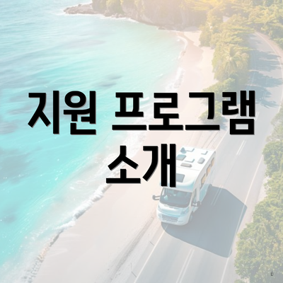 지원 프로그램 소개