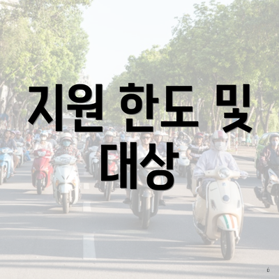 지원 한도 및 대상