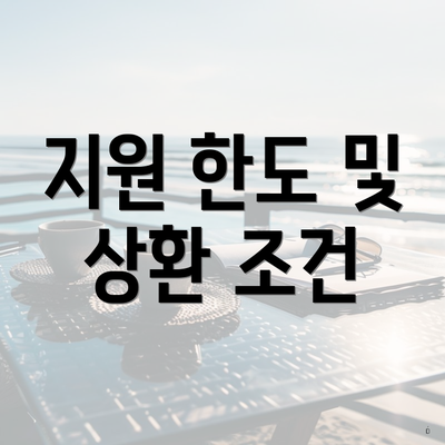 지원 한도 및 상환 조건