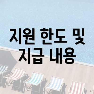 지원 한도 및 지급 내용