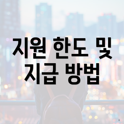 지원 한도 및 지급 방법