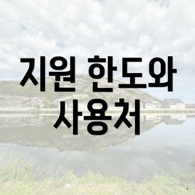 지원 한도와 사용처