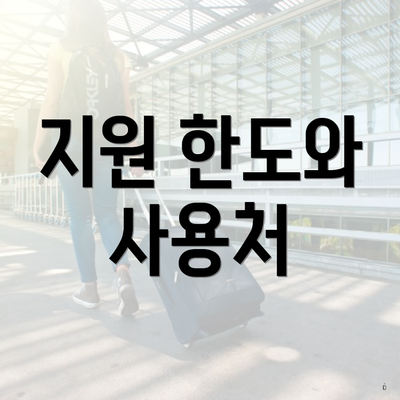 지원 한도와 사용처