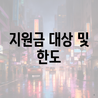 지원금 대상 및 한도