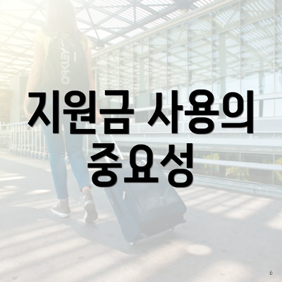 지원금 사용의 중요성