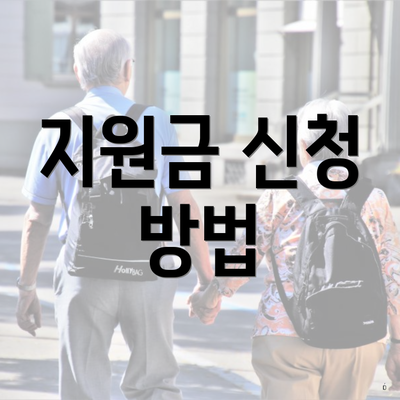 지원금 신청 방법