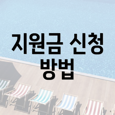 지원금 신청 방법