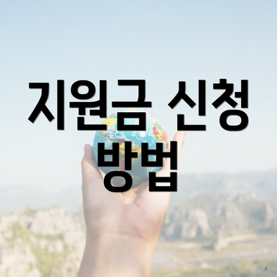 지원금 신청 방법