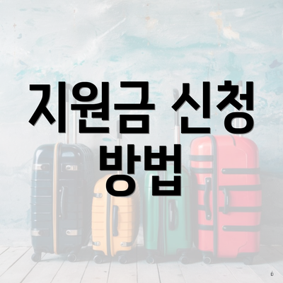 지원금 신청 방법