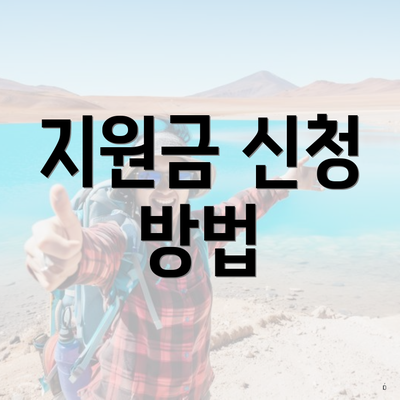 지원금 신청 방법