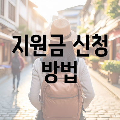 지원금 신청 방법